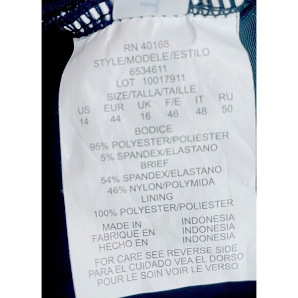 Trimshaper One Piece Swimsuit Size 14 Black Leopard Slimming Rouching Bra Cups - Picture 4 of 12